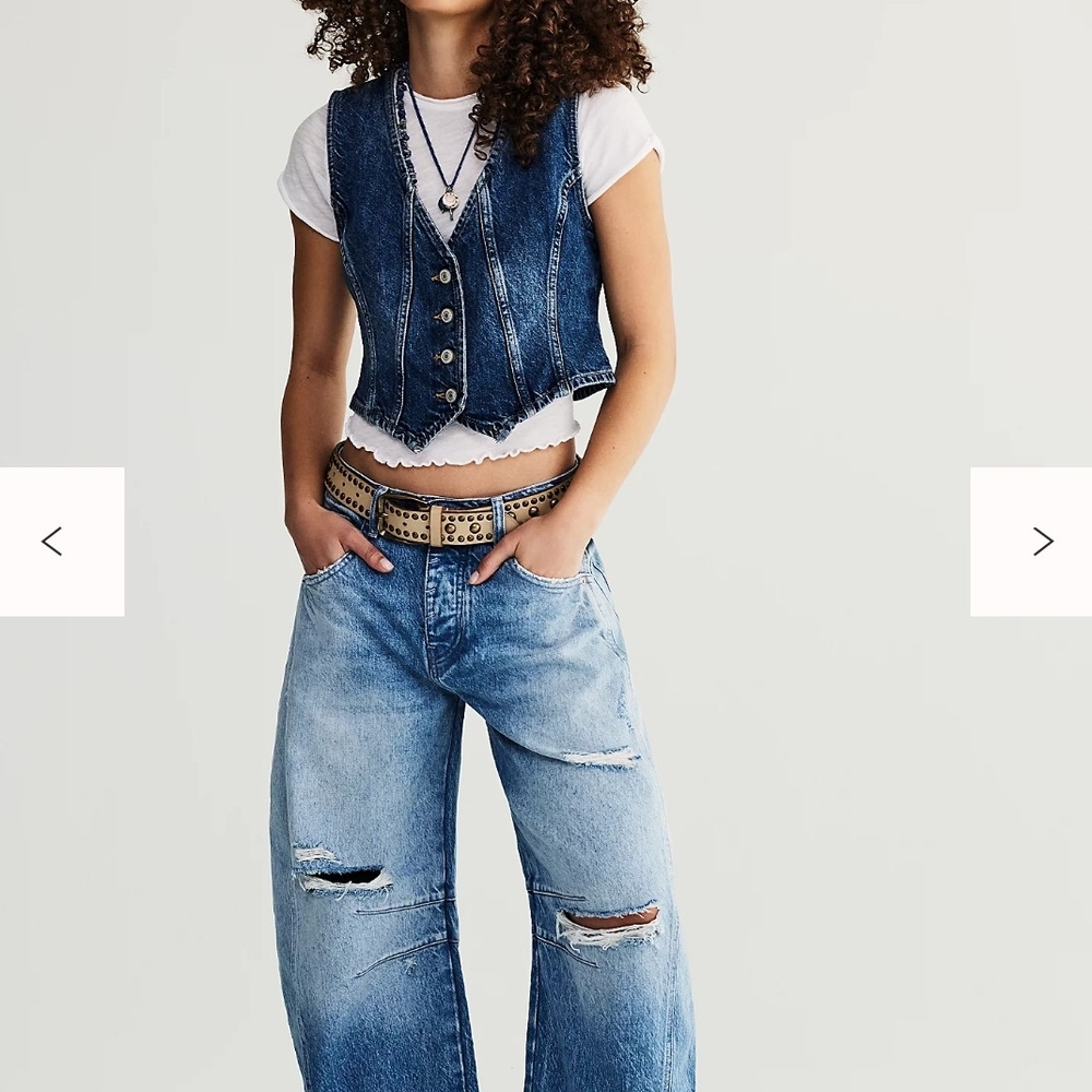 We The Free Good Luck Mid-Rise Barrel Jeans